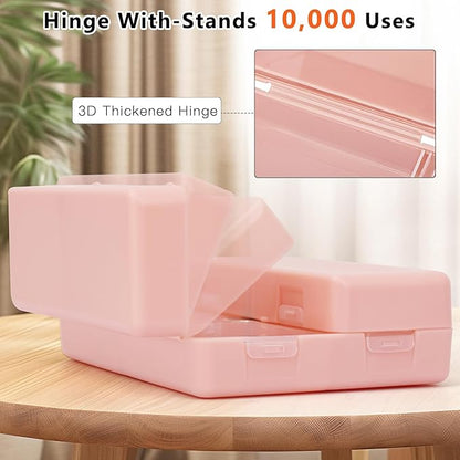 FYY Daily Pill Organizer,2 Pcs 7 Compartments Portable Pill Case Travel Pill Organizer,[Folding Design] Pill Box for Purse Pocket to Hold Vitamins,Cod Liver Oil,Supplements and Medication-Pink+Navy