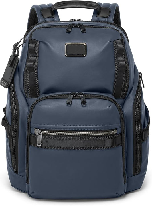 Tumi Mens Search Backpack Navy Coated Canvas One Size