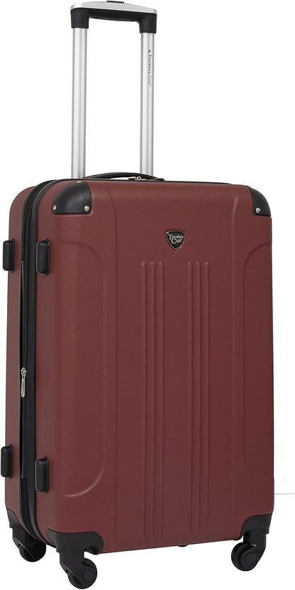 Travelers Club Chicago Hardside Expandable Spinner Luggage, Apple Butter, 3 Piece Set