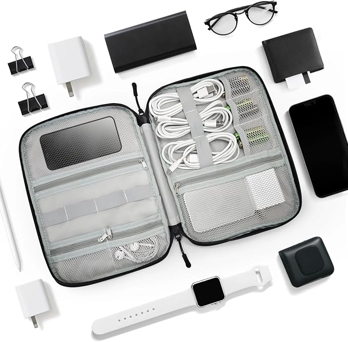 Cable Organizer Sunflowers African Women Electronics Travel Organizer Case Tech Accessories Pouch Waterproof Cord Storage Bag for Power Bank Charger Phone Earphone