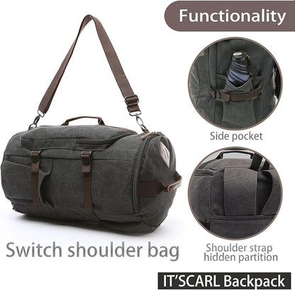 IT'SCARL Large backpack for men, Backpack for travel, Mens backpack,Waterproof, Carry on, Big bag, Short distance business trip work bag (black)