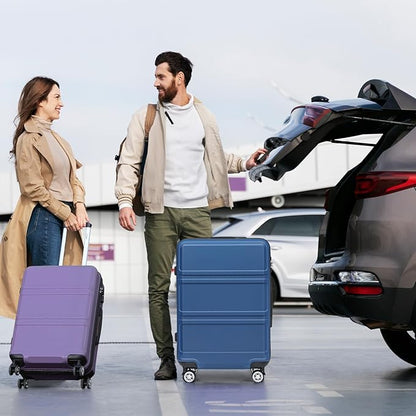 Kono 24 Inch Luggage Suitcase with Spinner Wheels TSA Lock Lightweight PC+ABS Hardside Medium Checked Luggage Durable Rolling Suitcase Purple