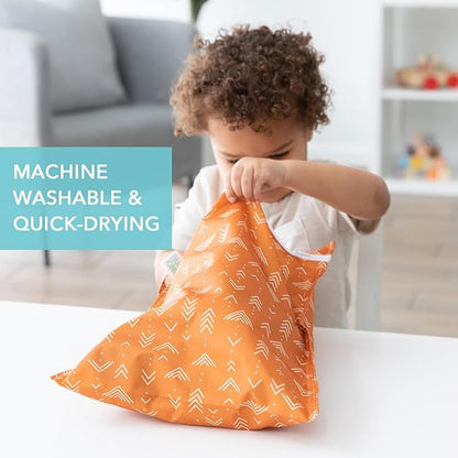 Bumkins - Waterproof Wet and Wetdry Bags - For Beach, Baby, Travel, Swim Suit, Cloth Diapers, Pump Parts, Pool, Gym, Toiletries - Reusable & Easy to Clean - Boho Orange - 2 Pack
