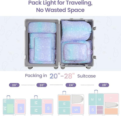 Cambond Compression Packing Cubes for Travel Women - Expandable Travel Bags Luggage Organizers Travel Essentials Compression Cubes for Travel Carry on Suitcases Organizer