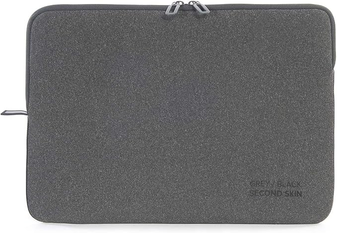 TUCANO Melange Neoprene Sleeve Comp. with MacBook Pro 16” / Laptop up to 15.6”, 4mm Thick, Anti-Slip, Anti-Scratch Grey Black