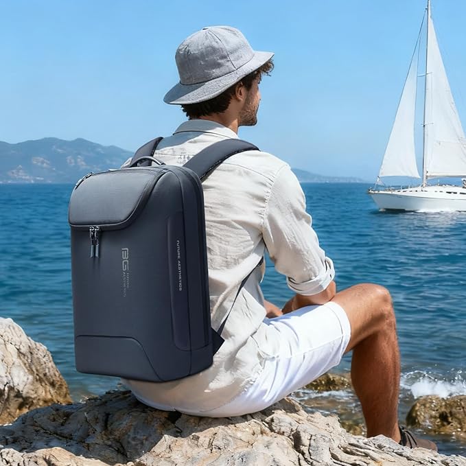 BANGE Ergonomic Anti-Theft Laptop Backpack for Men & Women, 15.6 Inch Business Travel Backpack, Waterproof Lightweight Durable Rucksack for Office, College, Outdoor