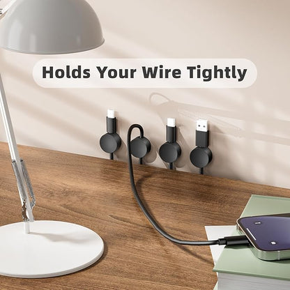 Roctee 8 Pack Magnetic Wire Clips, Magnet Cord Organizer Wire Management Cable Mounts, Charging Phone Cable Holder for Nightstand Desk Office Workspace Car Indoor Outdoor Christmas Wiring Decoration