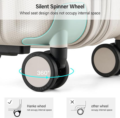 Hanke Expandable Hardshell Luggage Sets 2 Piece Extra Large Suitcases with Lock,28 Inch Luggage with Spinner Wheels, Travel Suitcase for Women Men 20 29Inch,Ivory White