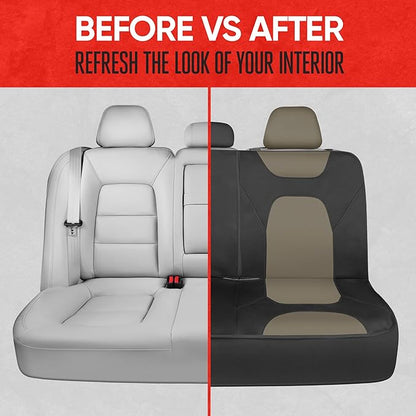 Motor Trend AquaShield Waterproof Beige Rear Split Bench Seat Covers for Trucks Rear Seat Cover Only - Black Car Seat Covers, Back Seat Cover Only - Durable Neoprene Spill Resistant for Kids & Dogs