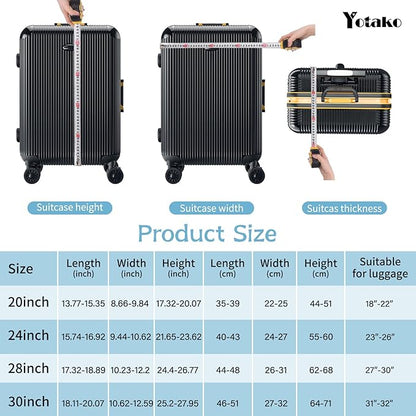 Yotako Luggage Cover,Thicker Luggage Protector Elastic Suitcase Cover Protector, Travel Anti Scratch Fits 18-32 Inch Suitcase Travel Accessories (20“, Black)