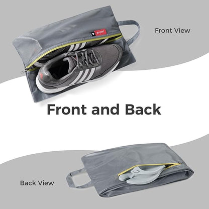 pack all Plus-Sized Shoe Bag for Travel, Water-Resistant Shoe Pouch for Gym, Odor-Resistant Soccer Cleats Bag for Sport (Dual Pocket Version)