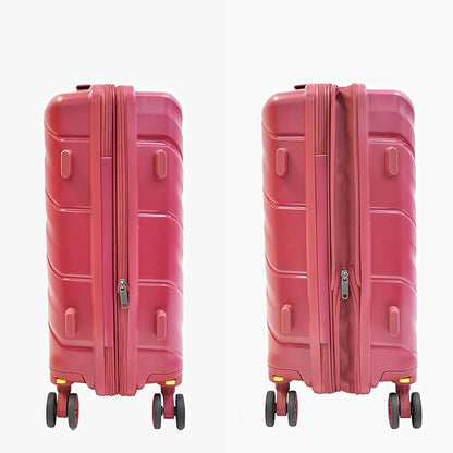 Karriage-Mate Expandable Hardside Carry-On Luggage Set, Suitcase with Eight Spinning Wheels, 20-Inch and Scratch-Resistant Surface (Red)