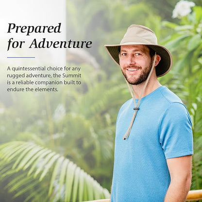 Wallaroo Hat Company Men's Summit Sun Hat – UPF 50+ Sun Protection, Wide Brim, Packable, Chin Strap and Adjustable Sizing