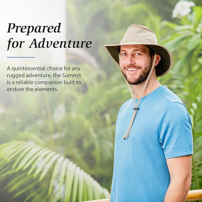 Wallaroo Hat Company Men's Summit Sun Hat – UPF 50+ Sun Protection, Wide Brim, Packable, Chin Strap and Adjustable Sizing