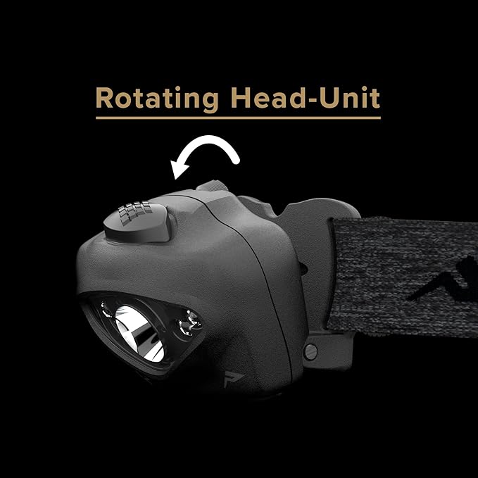 Princeton Tec Vizz Headlamp 550 Lumen Dimmable LED, IPX7 Water Resistance, Essential Outdoor Accessory for Hiking, Backpacking, Camping, Running, and Safety Preparedness, Black, New Version