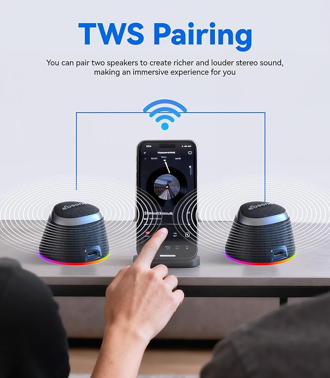White Elephant Gifts Portable Speaker: Stocking Stuffers for Teens Adults Men Women, Loud Sound Bluetooth Speakers Phone Stand Accessories, Birthday Christmas Ideas Gift Boy Girl Trendy Stuff-Black