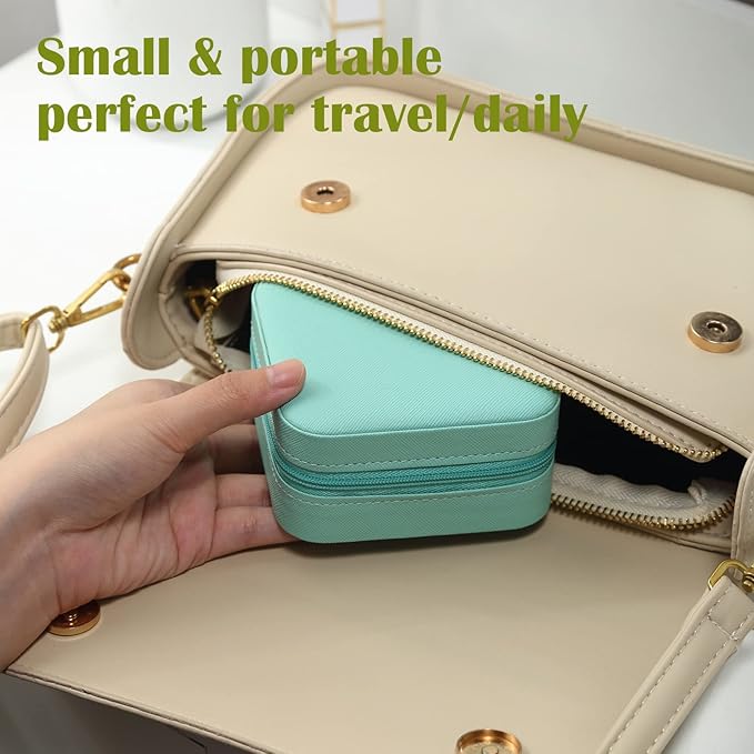 Travel Jewelry Case Bridesmaid Gifts Box,6 Pack Small Jewelry Box Mini Jewelry Organizer,PU Leather Portable Earring Storage Box for Women Girls Bridesmaid Proposal Gifts