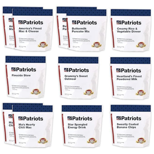 4Patriots Emergency Starter Food Kit: Emergency Food Supply Designed to Last 25 Years, 88 Servings
