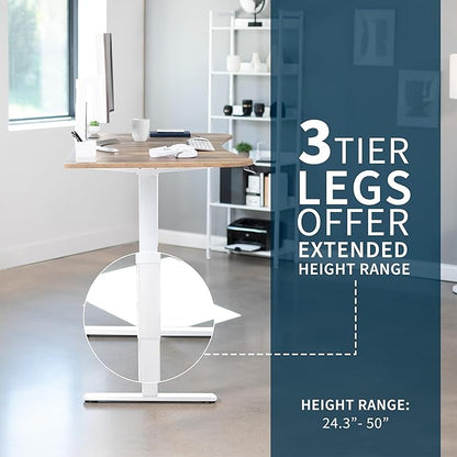 VIVO Electric 63 x 32 in Dual Motor Standing Desk, Memory Height Adjustment, 2B Series, Reclaimed Wood Top White Frame, DESK-KIT-2W1P