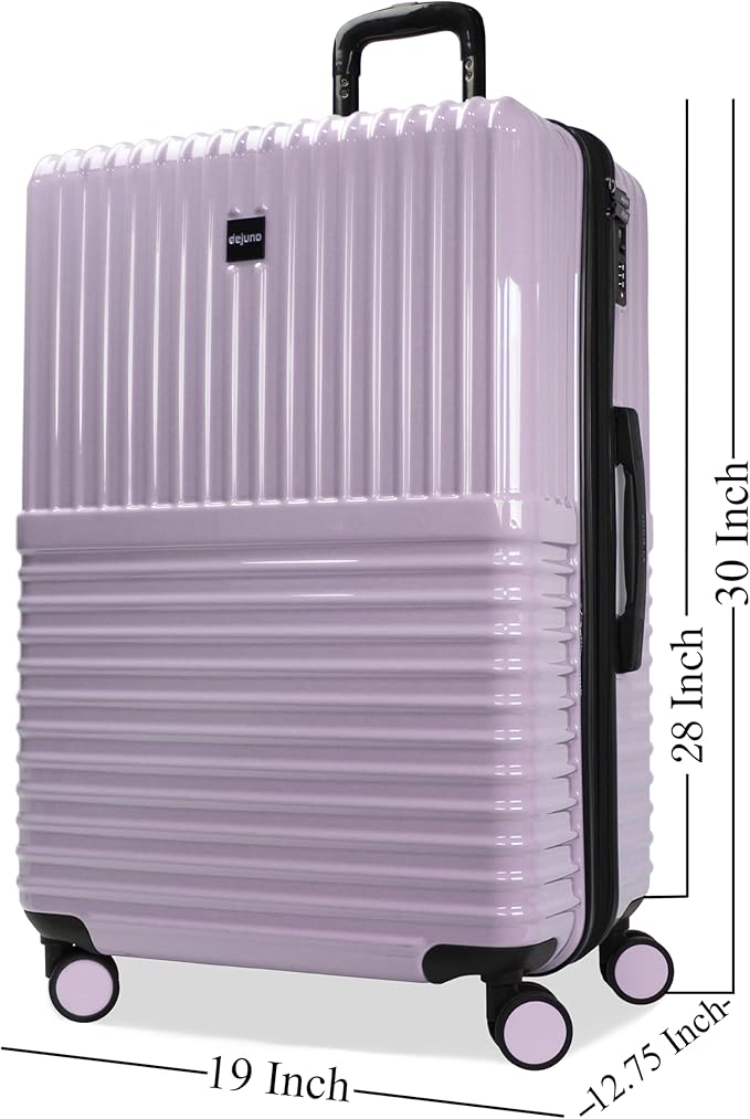 World Traveler Dejuno Tonal 28-Inch Polycarbonate Lightweight Hardside Expandable Spinner Luggage Suitcase with TSA Lock - Lavender