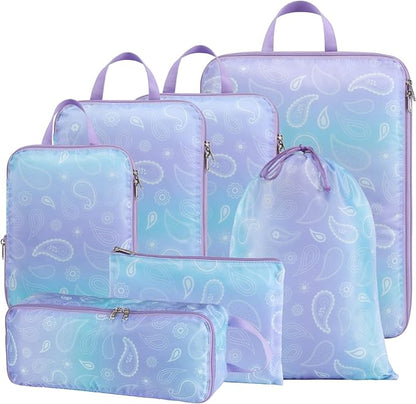 Cambond Compression Packing Cubes for Travel Women - Expandable Travel Bags Luggage Organizers Travel Essentials Compression Cubes for Travel Carry on Suitcases Organizer