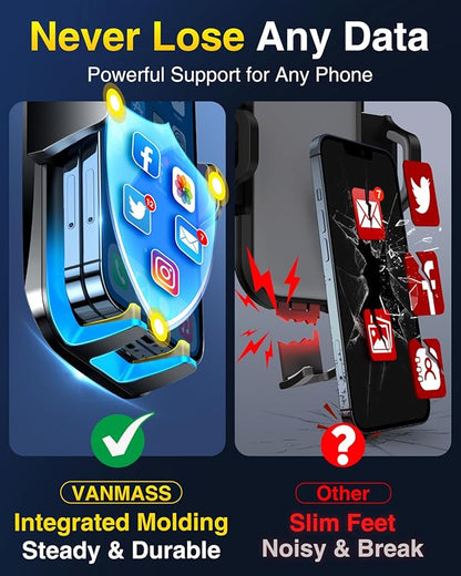 VANMASS【85+LBS Strongest Suction & Military-Grade Ultimate Car Phone Mount【Patent & Safety Certs】 Cell Phone Holder Truck for Dashboard Windshield Vent for iPhone 17 Pro Max 16 15 Samsung