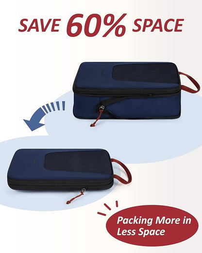 BAGSMART Compression Packing Cubes for Travel, 6 Set/5 Set/4 Set, Compression Suitcase Organizer Bags Set for Suitcases Travel Essentials, Lightweight Packing Organizers