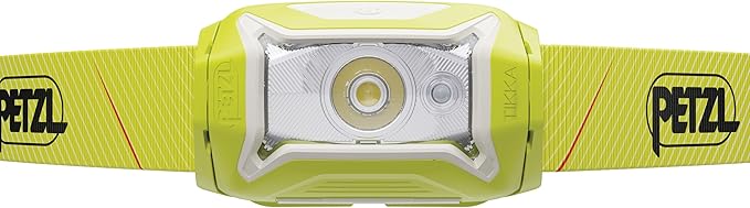 PETZL Tikka Headlamp - Compact 350 Lumen Light with Red Lighting, for Hiking, Climbing, Running, and Camping - Yellow