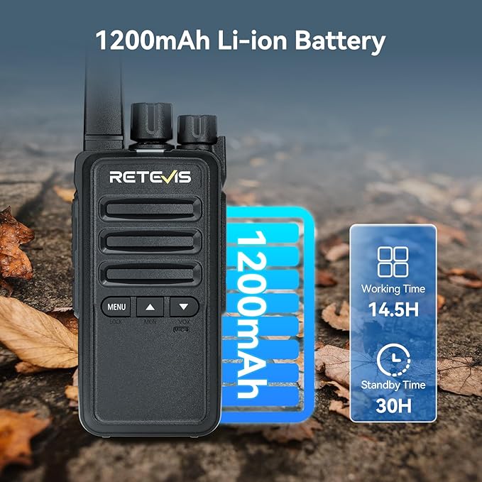 Retevis RT68B 2 Way Radio, Long Range Walkie Talkies for Adults, License Free, Heavy Duty, USB-C Charging, Two Way Radio for Hunting Camping Road Trip(2 Pack)