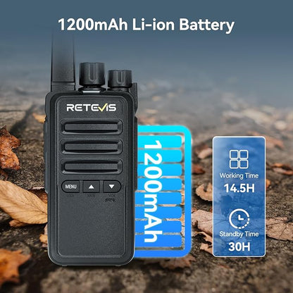 Retevis RT68B 2 Way Radio, Long Range Walkie Talkies for Adults, License Free, Heavy Duty, USB-C Charging, Two Way Radio for Hunting Camping Road Trip(2 Pack)