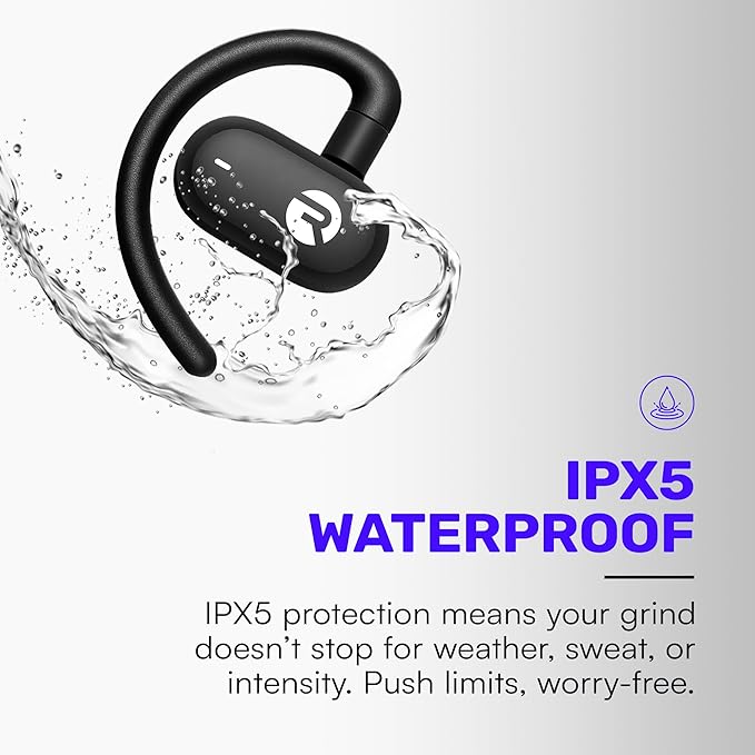 Raycon Fitness Open Earbuds – True Wireless Open Ear Bluetooth Headphones, Hook Design, IPX5 Water Resistant, 40 Hours of Battery Life (Blue)