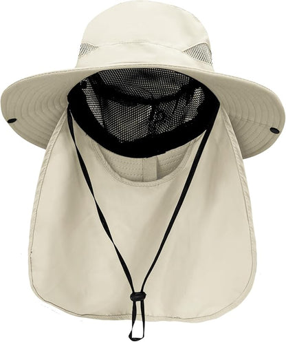 PFFY Sun Bucket Hats for Men Women 3” Wide Brim UPF 50+ Fishing & Beach Hat