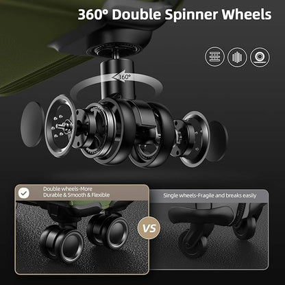 SHOWKOO Luggage Sets 3 Piece Softside Expandable Lightweight Durable Suitcase Sets Double Spinner Wheels TSA Lock Olive Green (20in/24in/28in)