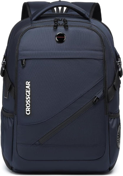CROSSGEAR Laptop Backpack, 17.3 Inch Large Travel Computer Backpack with Anti-theft Lock, Multi-pocket, USB Charging Port, Breathable Padded, Water Resistant Business Casual Daypacks for Men Women