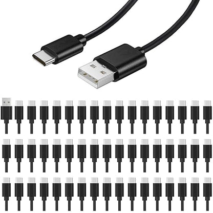 weishan 50-Pack USB C Charger Cable - Multipack USB to Type-C Bulk Charging Cords, USB 2.0 for Phones and Tablets, 3.3ft