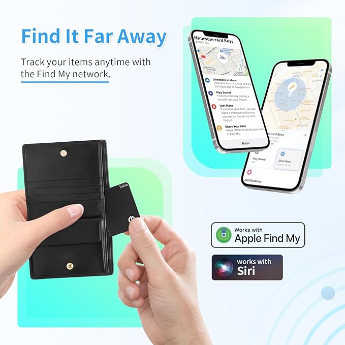 Locator Tag Compatible with Apple Find My APP (iOS Only, Not for Android), Bluetooth Tracker with Wireless Charging and IP68 Waterproof, Backpacks, Luggage, Key Tracker Tag.Black-Orange-2 Pack