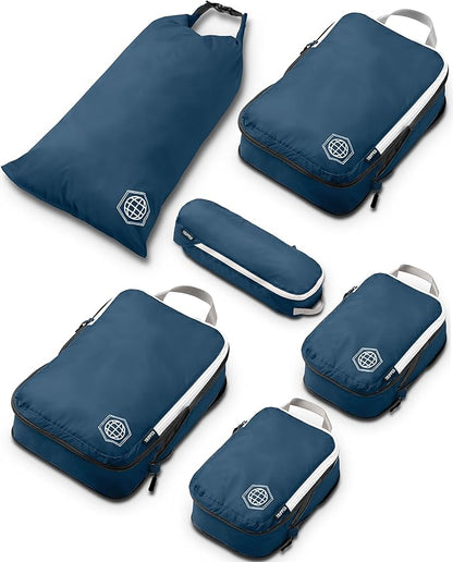 Compression Packing Cubes Set for Travel - Lightweight, Durable Clothes Organizer for Carry-On Luggage and Suitcases by TRIPPED Travel Gear