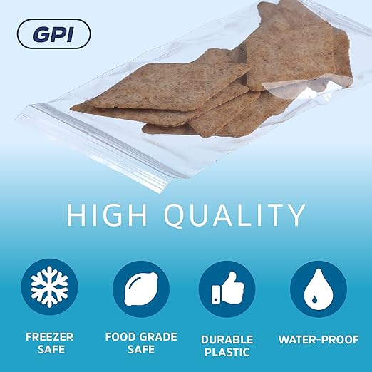 GPI - Pack of 200 2.5" x 5" 2 Mil Thick - Clear Plastic Reclosable Zip Bags - Bulk, Strong & Durable Poly Baggies with Resealable Zip Top Lock for Travel, Storage, Packaging & Shipping