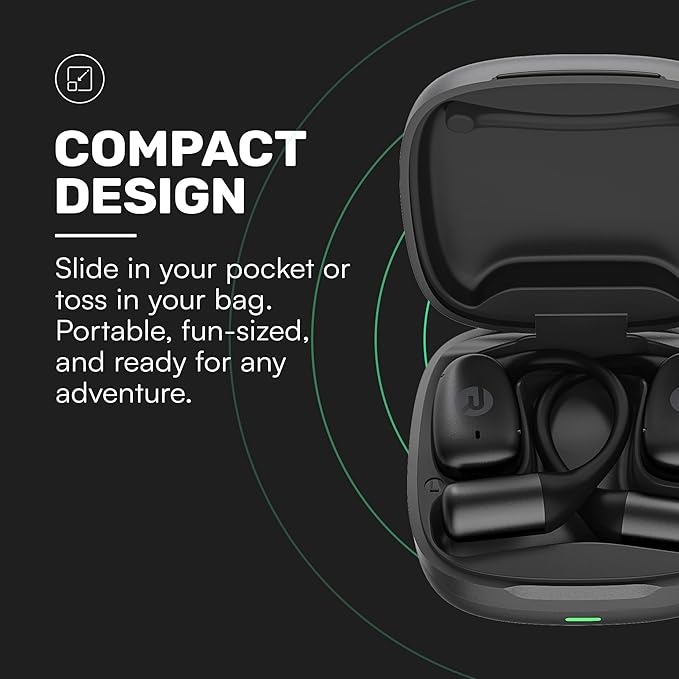 Raycon Essential Open Earbuds – True Wireless Open Ear Bluetooth 6.0 Headphones, Ultra-Lightweight, Comfort Hook Design, IPX4 Water Resistant, 36 Hours of Battery Life (Blue)