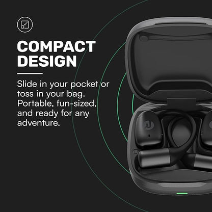 Raycon Essential Open Earbuds – True Wireless Open Ear Bluetooth 6.0 Headphones, Ultra-Lightweight, Comfort Hook Design, IPX4 Water Resistant, 36 Hours of Battery Life (Black)
