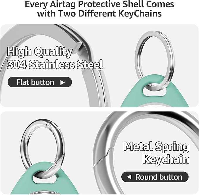 Holder for Air Tags-4 Pack for Apple for AirTag Holder Keychain, Waterproof TPU Shell Protective Case with Keychain, for Air tag Accessories for GPS Item Tracker, Yellow/Pink/Purple/Green
