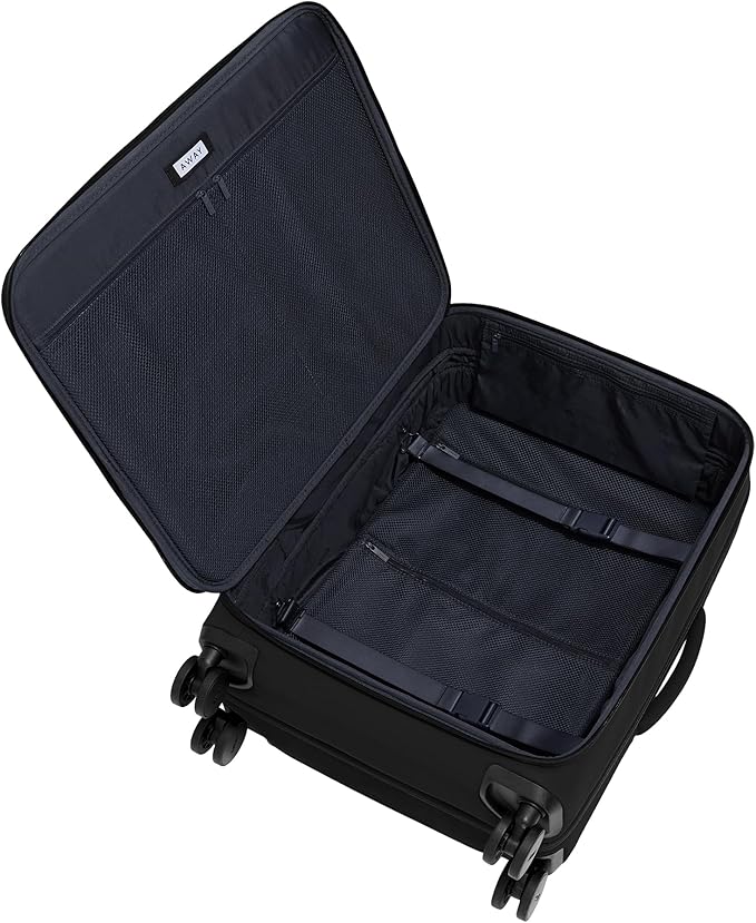 Away Softside Medium Checked Suitcase, 26 Inch Lightweight, Expandable Luggage For Men & Women, Durable Nylon Exterior, TSA Approved Lock, Ideal For Trips 1-2 Weeks, Jet Black