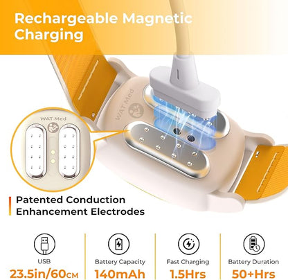 EmeTerm Explore for Kids FDA-Cleared Anti-Nausea Wristband IP68 Waterproof Morning Motion Sickness Relief Band Rechargeable Classic Strap Design Drug Free Non-drowsy Without Side Effects Sunny Yellow
