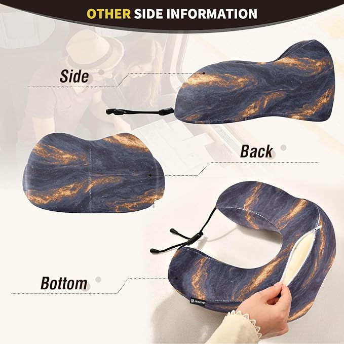 ALAZA Galaxy Travel Neck Pillow Memory Foam Neck Pillow with Storage Bag,Soft Travel Pillow for Sleeping Travel Airplane Car Office Home