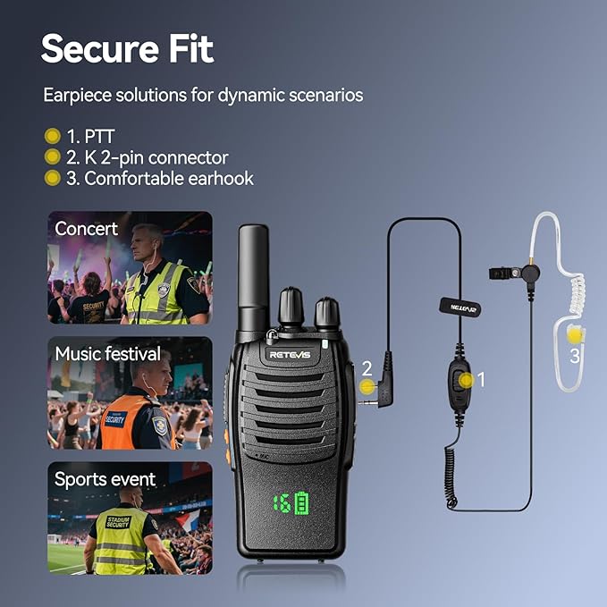 Retevis H-777H 2 Way Radio,Walkie Talkies for Adults 10 Pack with 10 Way Multi Charger,Hidden Display,Charging Progress Visible,Compact, Handheld Two Way Radios Rechargeable for Event Security