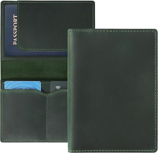 Jack&Chris Leather Passport Holder, Handmade Passport cover, Travel Wallet Cover Case for Men and Women, Leather Travel Documents Organizer Protector, JC107
