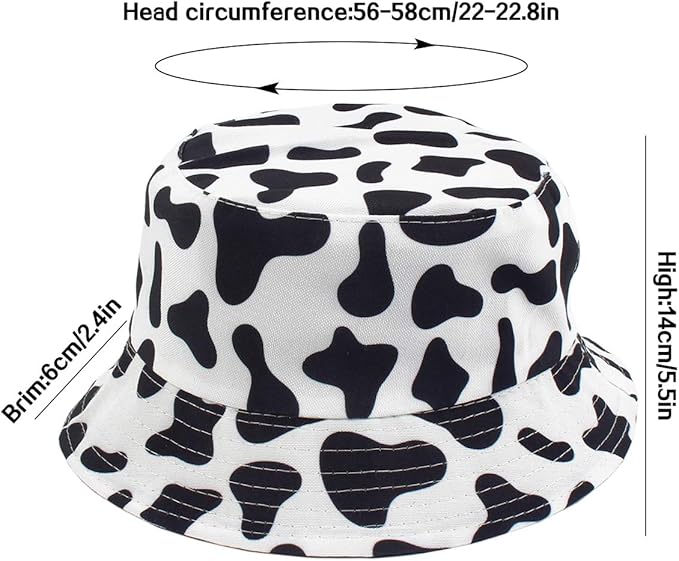 XYIYI Cute Bucket Hat Beach Fisherman Hats for Women, Reversible Double-Side-Wear