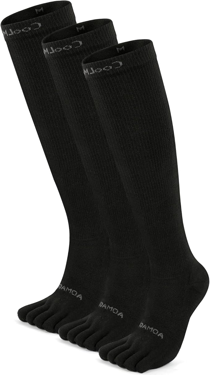Compression Toe Socks Knee High Coolmax Hiking Socks Graduated Support for Running,Travel,Flight