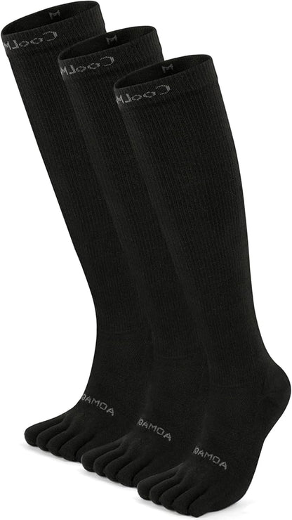 Compression Toe Socks Knee High Coolmax Hiking Socks Graduated Support for Running,Travel,Flight