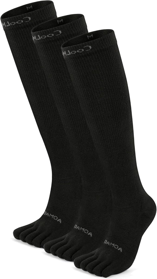 Compression Toe Socks Knee High Coolmax Hiking Socks Graduated Support for Running,Travel,Flight
